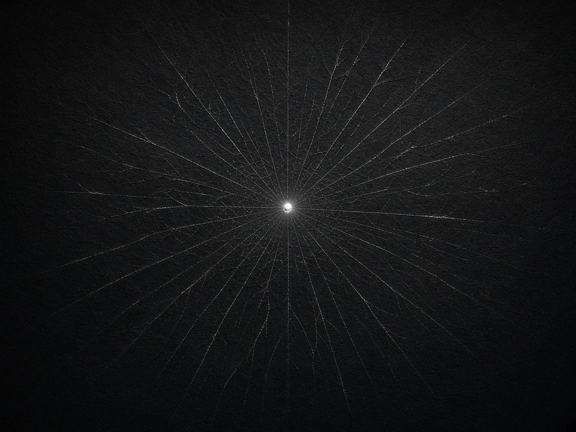 Abstract origin point with radiating lines symbolising the agency founding moment